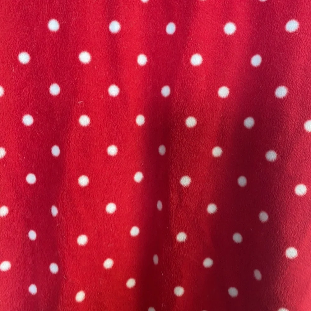 Carters Christmas Reindeer Fleece Footie Pjs w/Polka Dots.Size 2T Like New